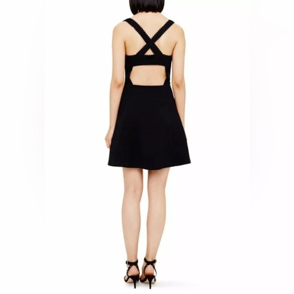Club Monaco Cutout Mini Dress Taura Scallop Edge Sleeveless Cocktail Black 0 - Picture 9 of 12